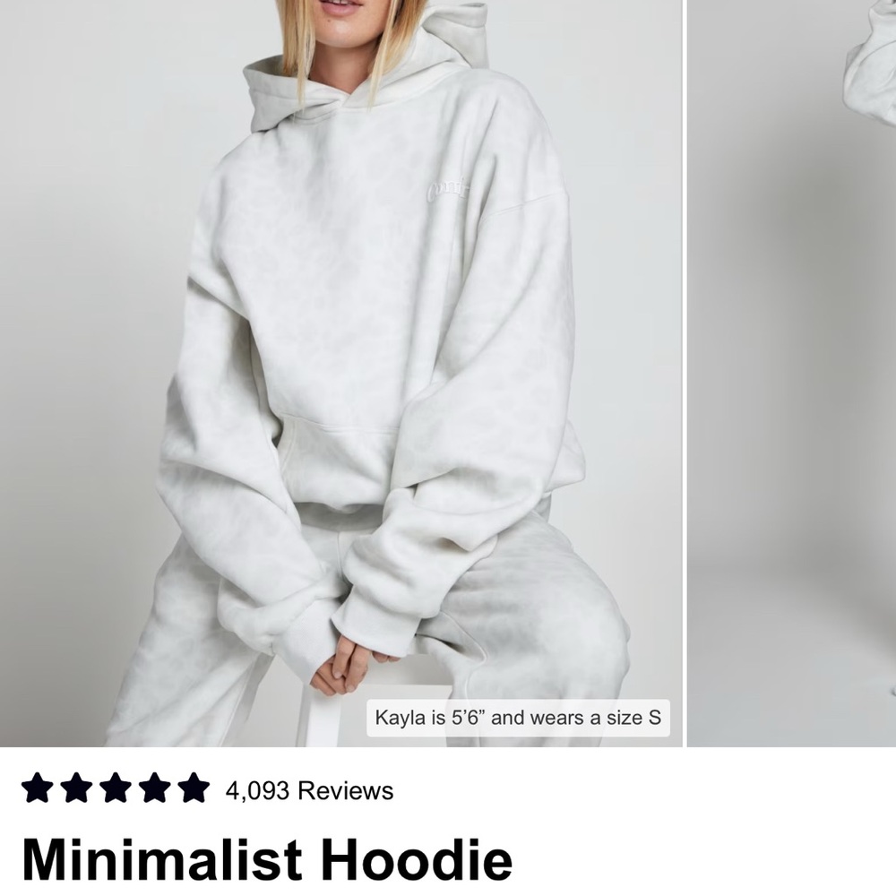Comfrt Sweats: Women's Minimalist Set in Snow Leopard - Picture 2 of 9